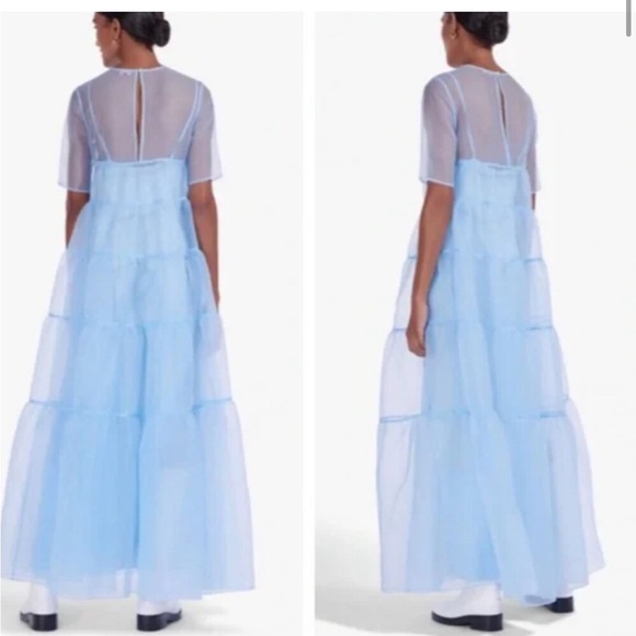 STAUD Hyacinth Sheer Maxi Dressing French Blue - Picture 2 of 7